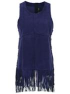 Andrea Bogosian Fringed Sleeveless Top - Purple