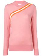 Calvin Klein Diagonal Stripe Knitted Top - Pink