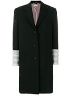 Thom Browne Pearl Embroidered Crepe Sack Overcoat - Black