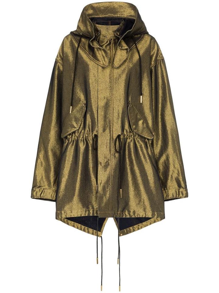 Marques'almeida Metallic Detachable Hood Raincoat - Gold