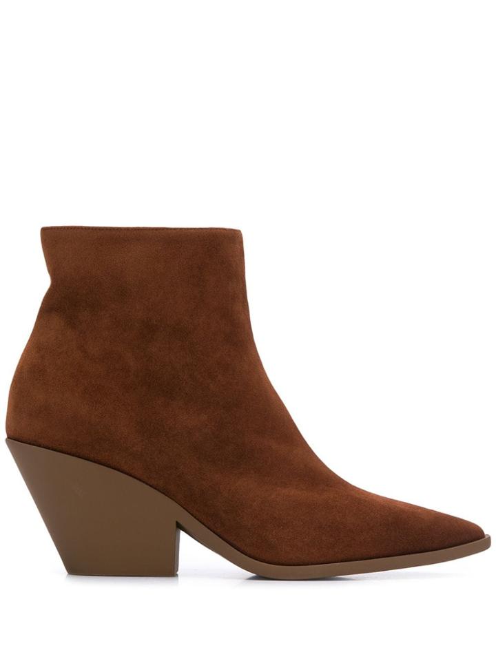 Casadei Side Zip Fastening Boots - Brown