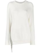 Dondup Asymmetrical Fringe Sweatshirt - White