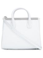 Thomas Wylde Embossed Crocodile Effect Tote, Women's, White, Calf Leather