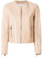 Dondup Cropped Leather Jacket - Nude & Neutrals