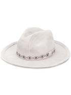Lorena Antoniazzi Leather Star Embellished Hat - Grey