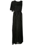 Masnada Asymmetric Lace Panel Dress - Black