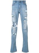 Diesel Deep Zip Distressed Jeans - Blue