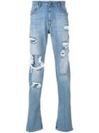 Diesel Deep Zip Distressed Jeans - Blue