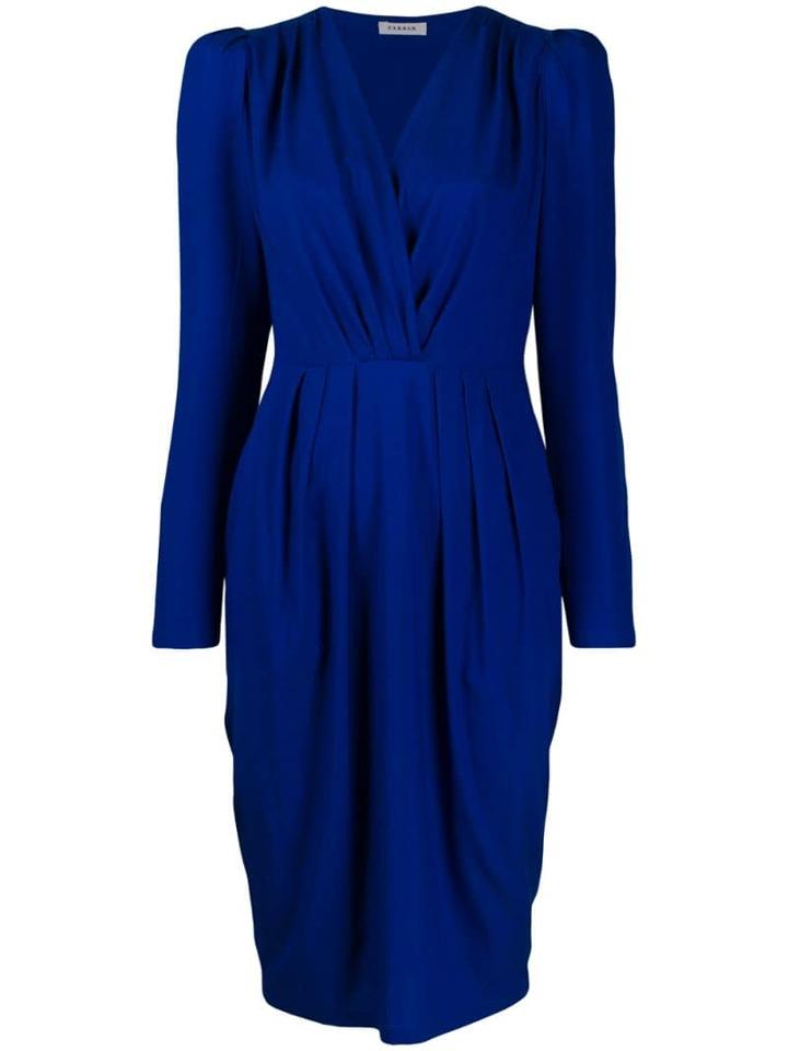 P.a.r.o.s.h. Midi Wrap Dress - Blue