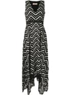 Twin-set Zig Zag Print Midi Dress - Black