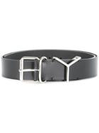 Y / Project Silver Embellished Leather Belt - Black