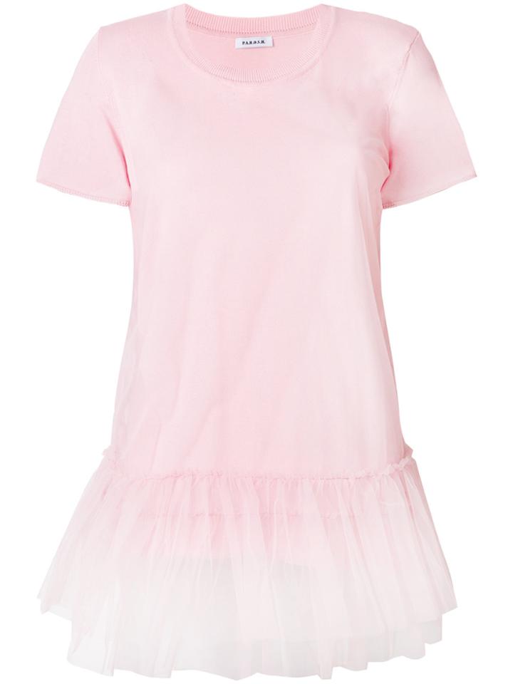 P.a.r.o.s.h. Tulle Hem T-shirt - Pink & Purple