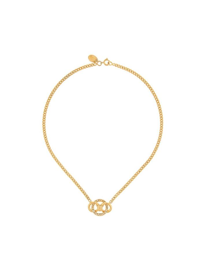 Céline Vintage Macadam Necklace - Metallic
