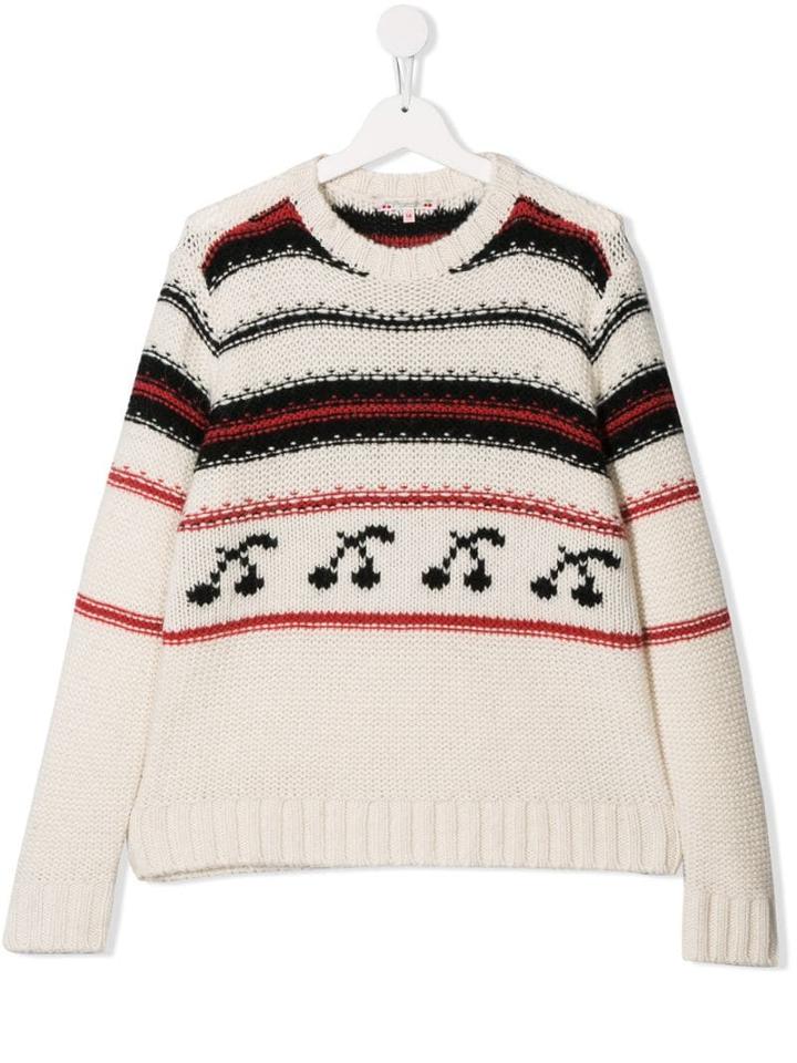 Bonpoint Pattern Mix Jumper - White