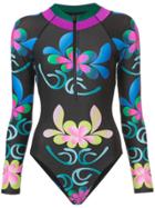 Cynthia Rowley Floral Surf Suit - Black