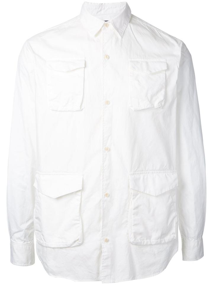 Undercover Buttoned Pocket Shirt, Men's, Size: 3, White, Cotton