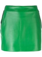 Barbara Bui Mini Leather Skirt, Women's, Size: 38, Green, Lamb Skin/polyester/calf Hair