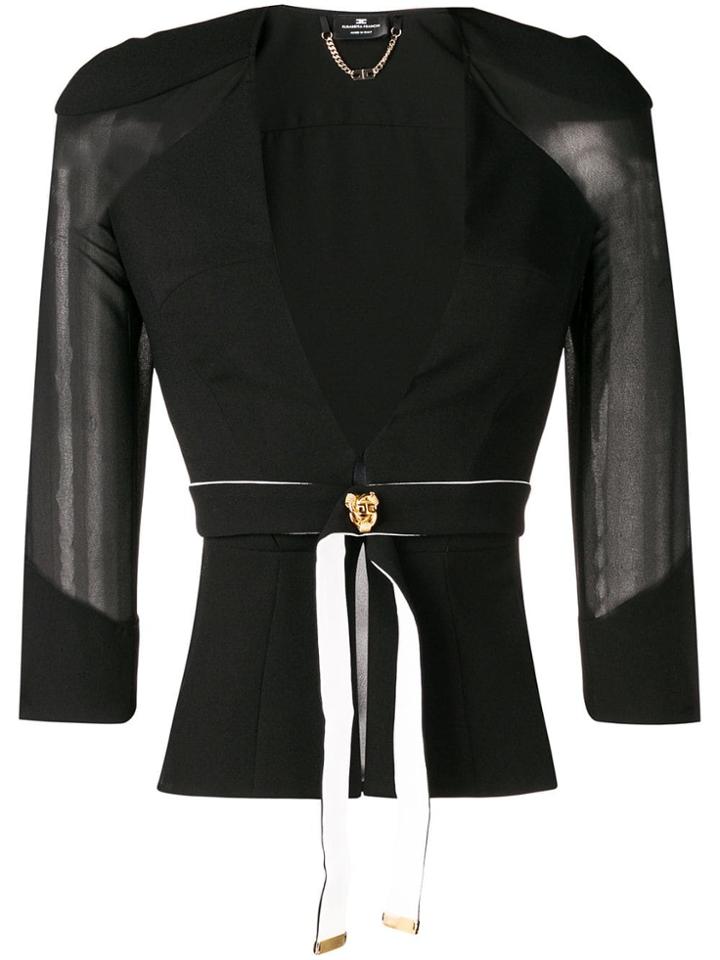 Elisabetta Franchi Belted Fitted Jacket - Black