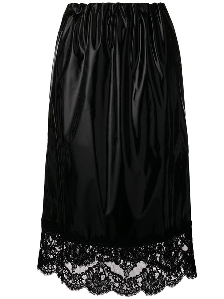 Nº21 Lace Trim Midi Skirt - Black