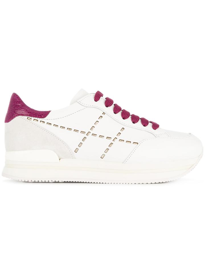 Hogan Contrast Detail Sneakers - White