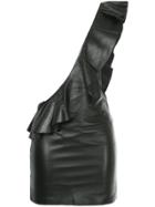 Filles A Papa Ruffled One Shoulder Mini Dress - Black
