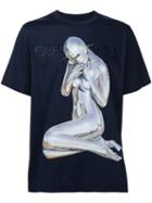 Juun.j Robot Print T-shirt, Men's, Size: 52, Blue, Cotton