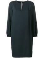 Fabiana Filippi Rhinestone Detail Shift Dress - Black