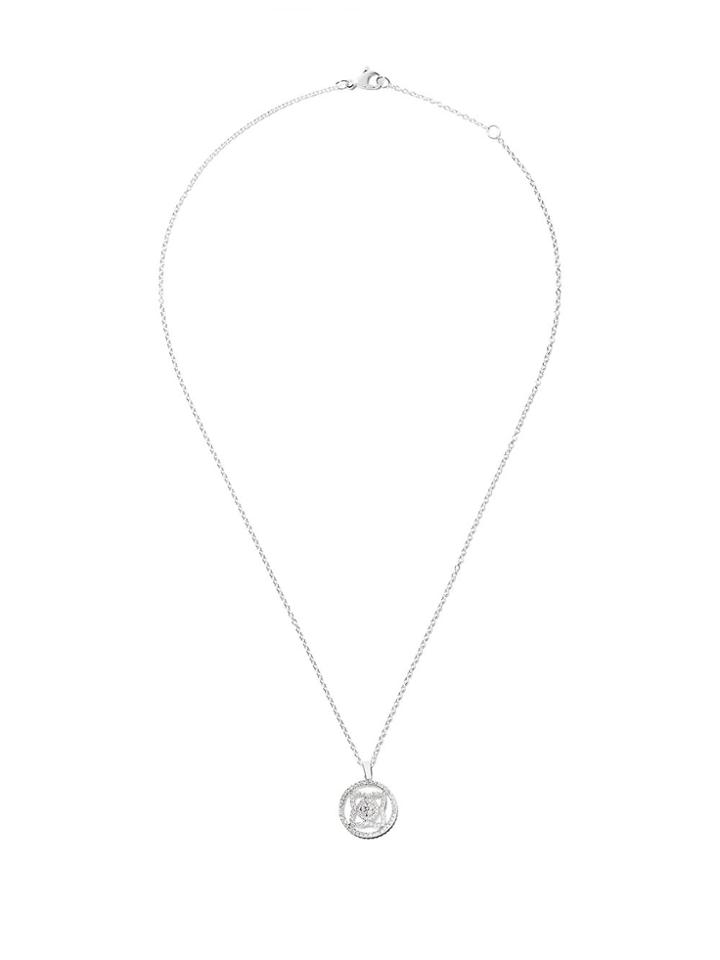De Beers 18kt White Gold Enchanted Lotus Openwork Medal Diamond