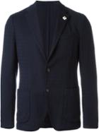 Lardini Two Button Blazer, Men's, Size: 50, Blue, Nylon/spandex/elastane/wool