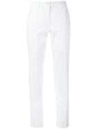 Etro Slim-fit Trousers, Women's, Size: 48, White, Cotton/spandex/elastane