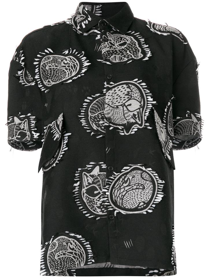 Henrik Vibskov I Love You 2 Patch Appliqué Shirt - Black