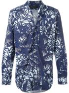 Christian Pellizzari Patch Pocket Printed Shirt, Men's, Size: 44, Blue, Cotton