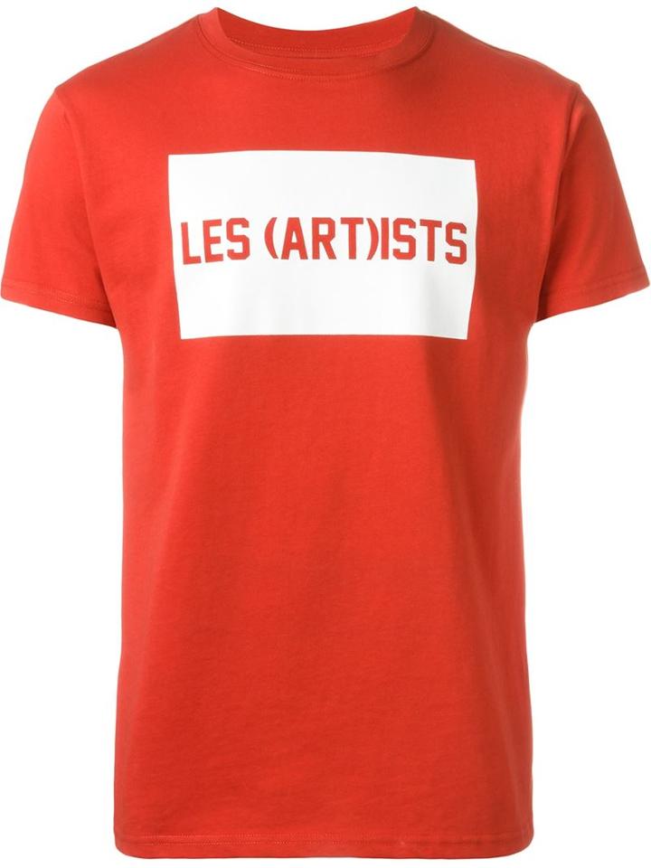 Les (art)ists Lettering Logo T-shirt, Men's, Size: Xs, Red, Cotton