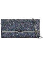 Jimmy Choo Glitter Clutch, Women's, Black, Cotton/polyester