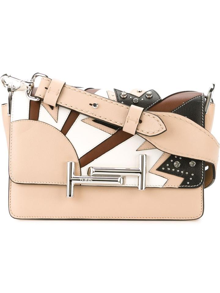 Tod's Contrast Patch Embellished Cross Body Bag