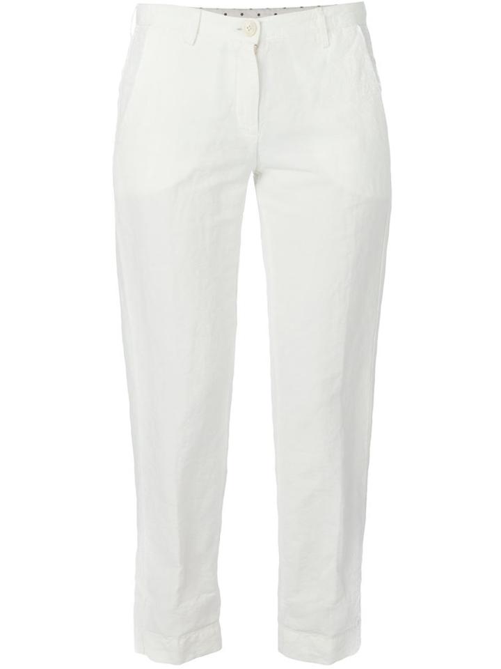 Massimo Alba Liza Trousers, Women's, Size: 38, White, Cotton/linen/flax