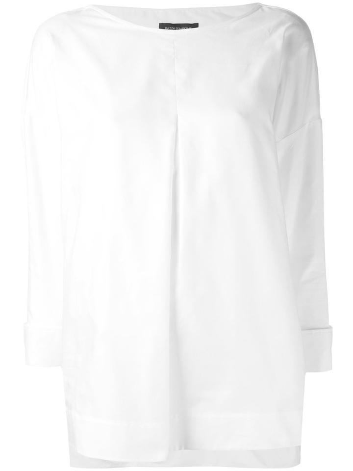Piazza Sempione - Pleated Front Top - Women - Cotton - 46, White, Cotton