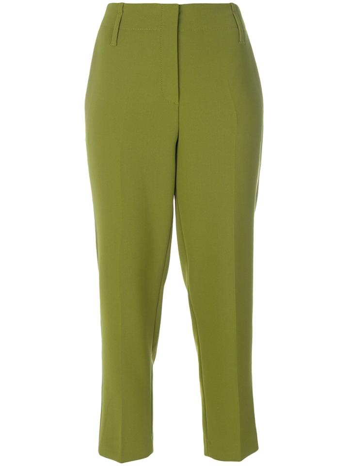 Luisa Cerano High Waisted Cropped Trousers - Green