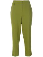 Luisa Cerano High Waisted Cropped Trousers - Green
