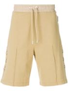 Les Hommes Crossed Leather Laces Shorts - Nude & Neutrals