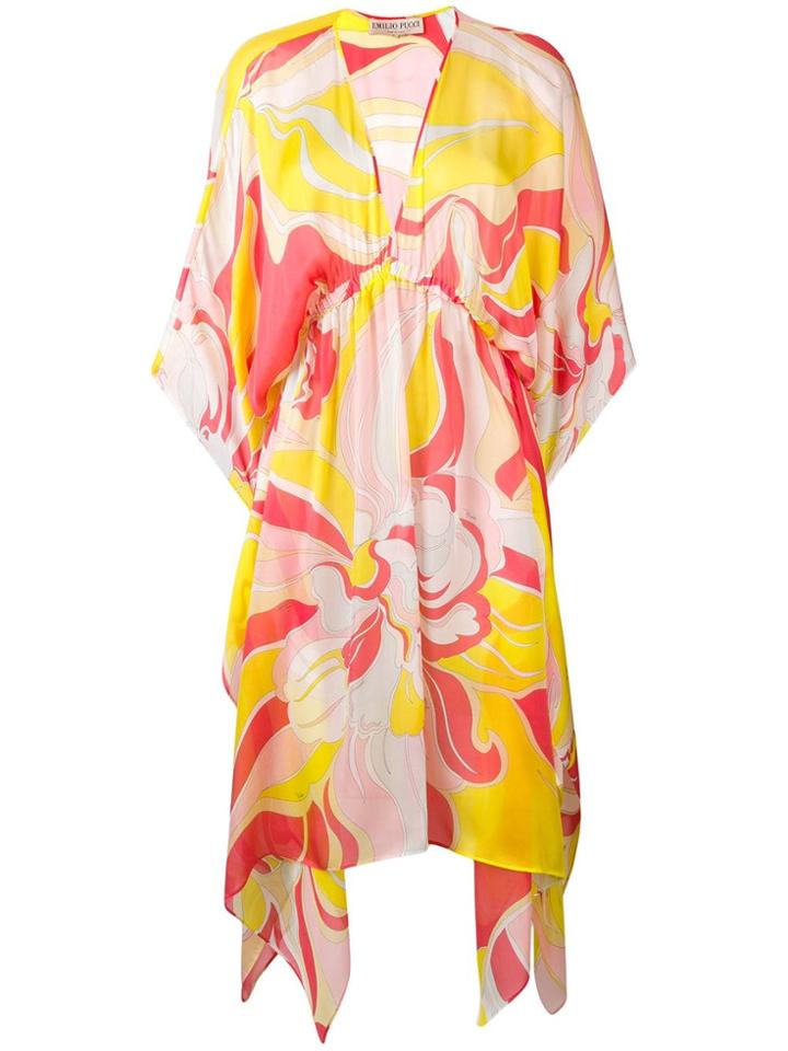Emilio Pucci Gathered Pattern Dress - Pink