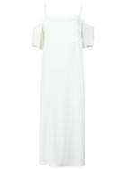 T By Alexander Wang Off-shoulder Crepe Dress, Women's, Size: 2, White, Polyester