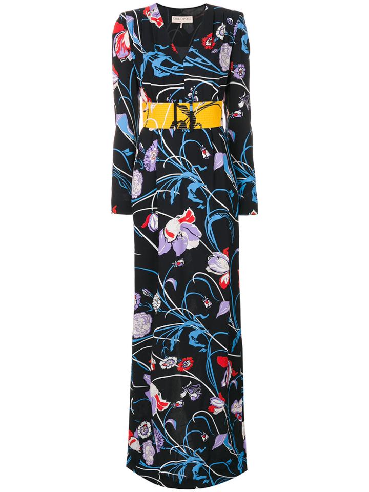 Emilio Pucci Patterned Maxi Dress - Black