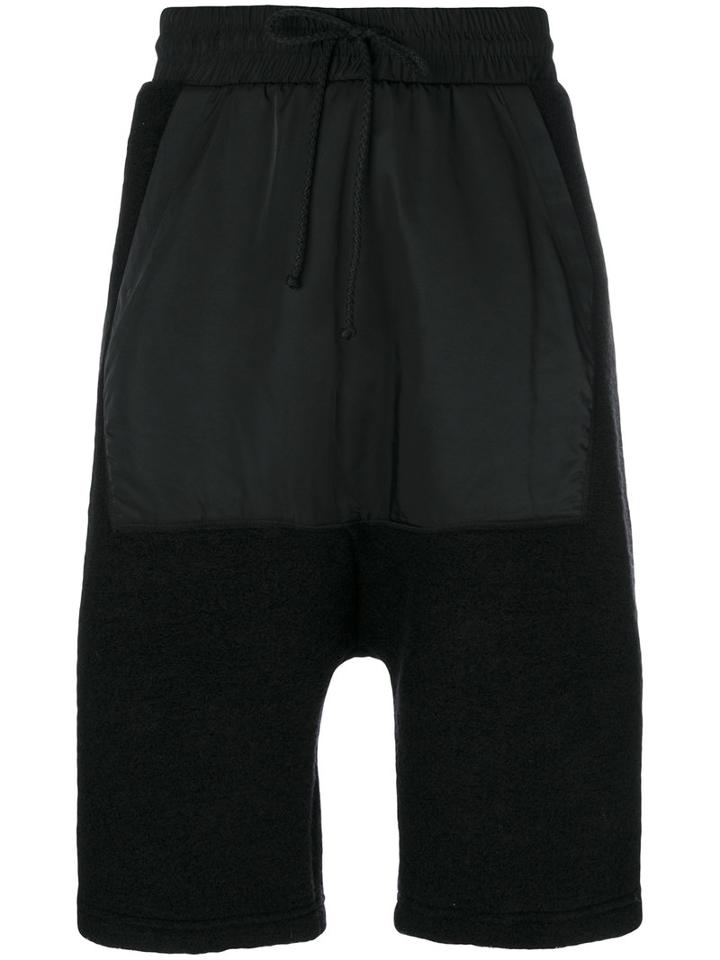 Lost & Found Rooms - Gathered Front Drop-crotch Shorts - Men - Cotton/polyester/wool - S, Black, Cotton/polyester/wool