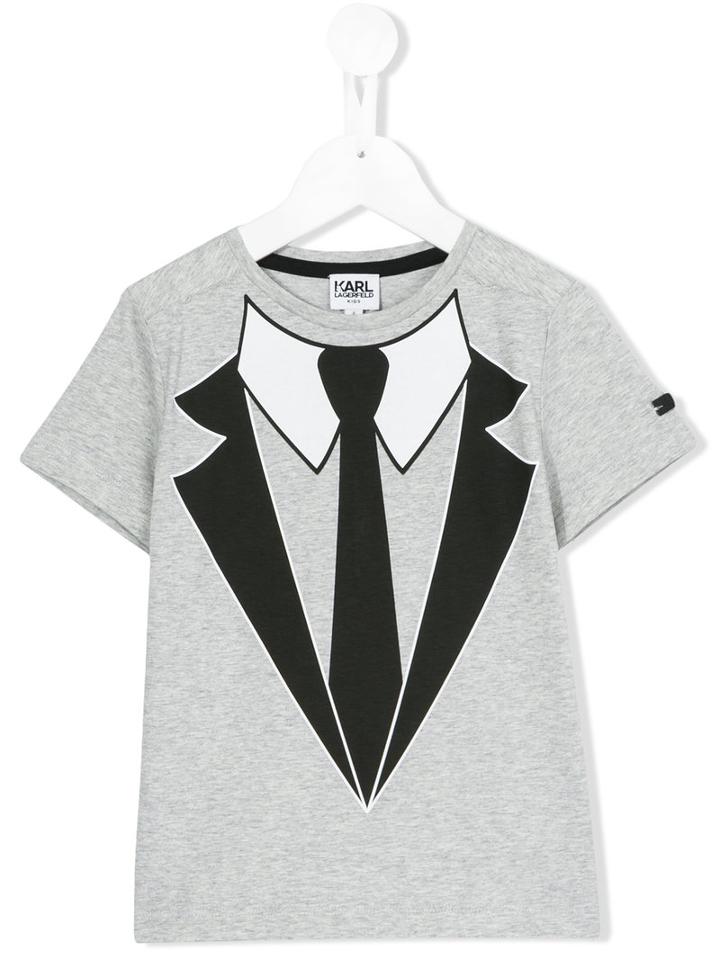 Karl Lagerfeld Kids - Tuxedo Print T-shirt - Kids - Cotton - 4 Yrs, Grey