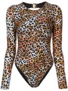 Cynthia Rowley Cheetah Print Surfsuit - Brown