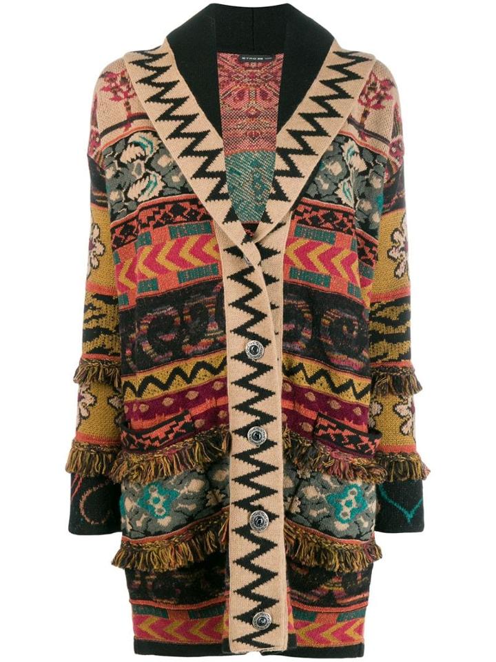 Etro Jacquard Knit Cardigan - Neutrals