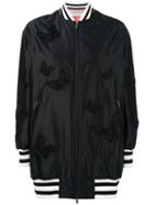 Valentino - Butterfly Embroidered Bomber Jacket - Women - Silk/polyamide/polyester/viscose - 44, Black, Silk/polyamide/polyester/viscose