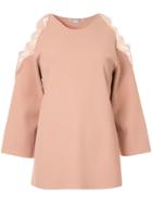 Stella Mccartney Cold-shoulder Knitted Top - Pink