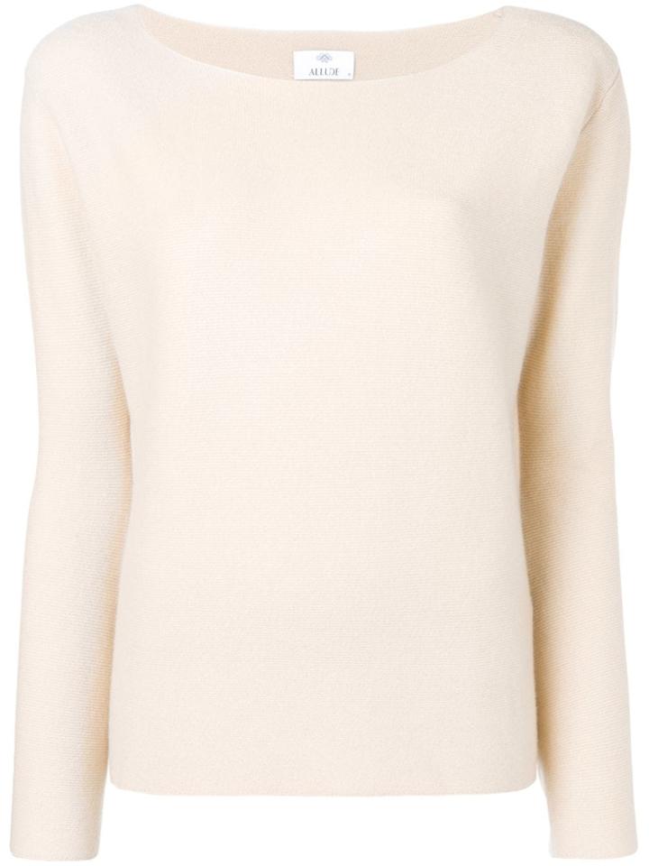 Allude Round Neck Sweater - Neutrals